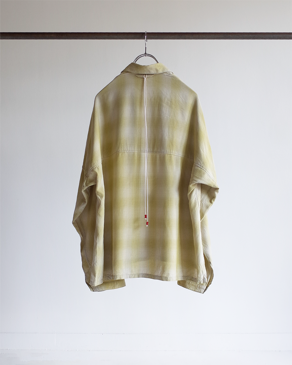 OMBRE CHECK PULLOVER SHIRT(YELLOW)