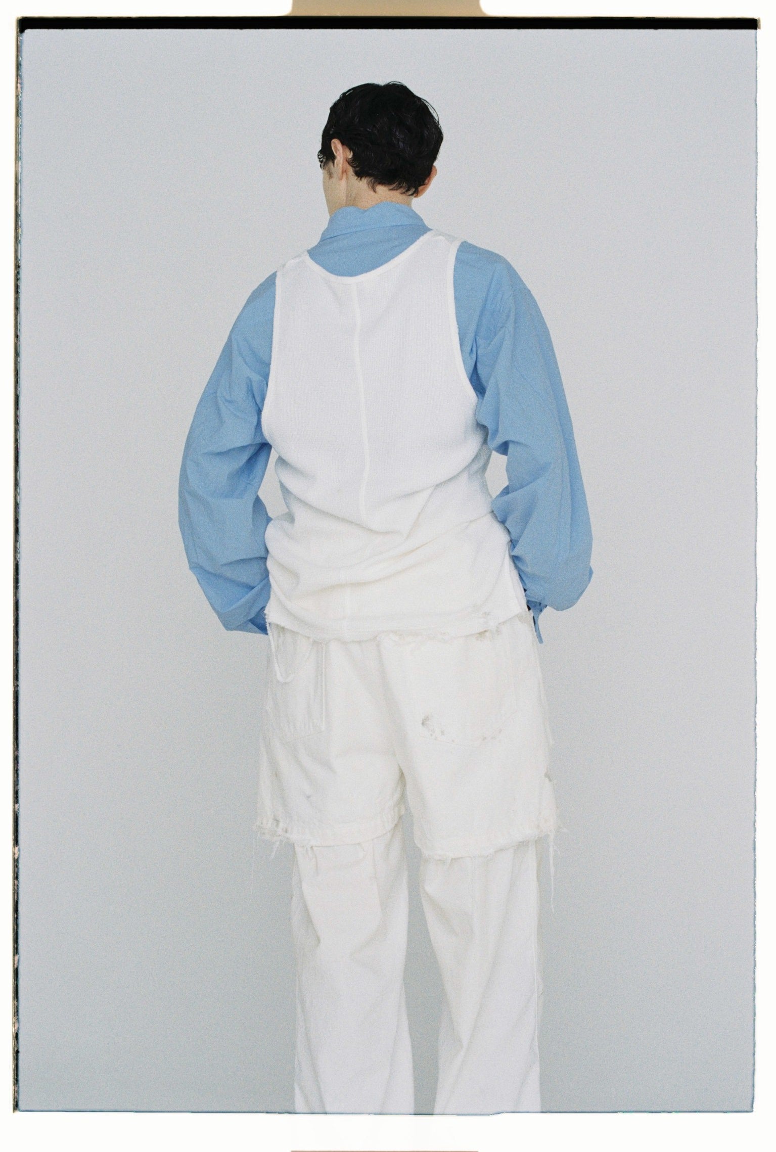 DAMAGE WAFFLE TANKTOP(WHITE) – ANCELLM