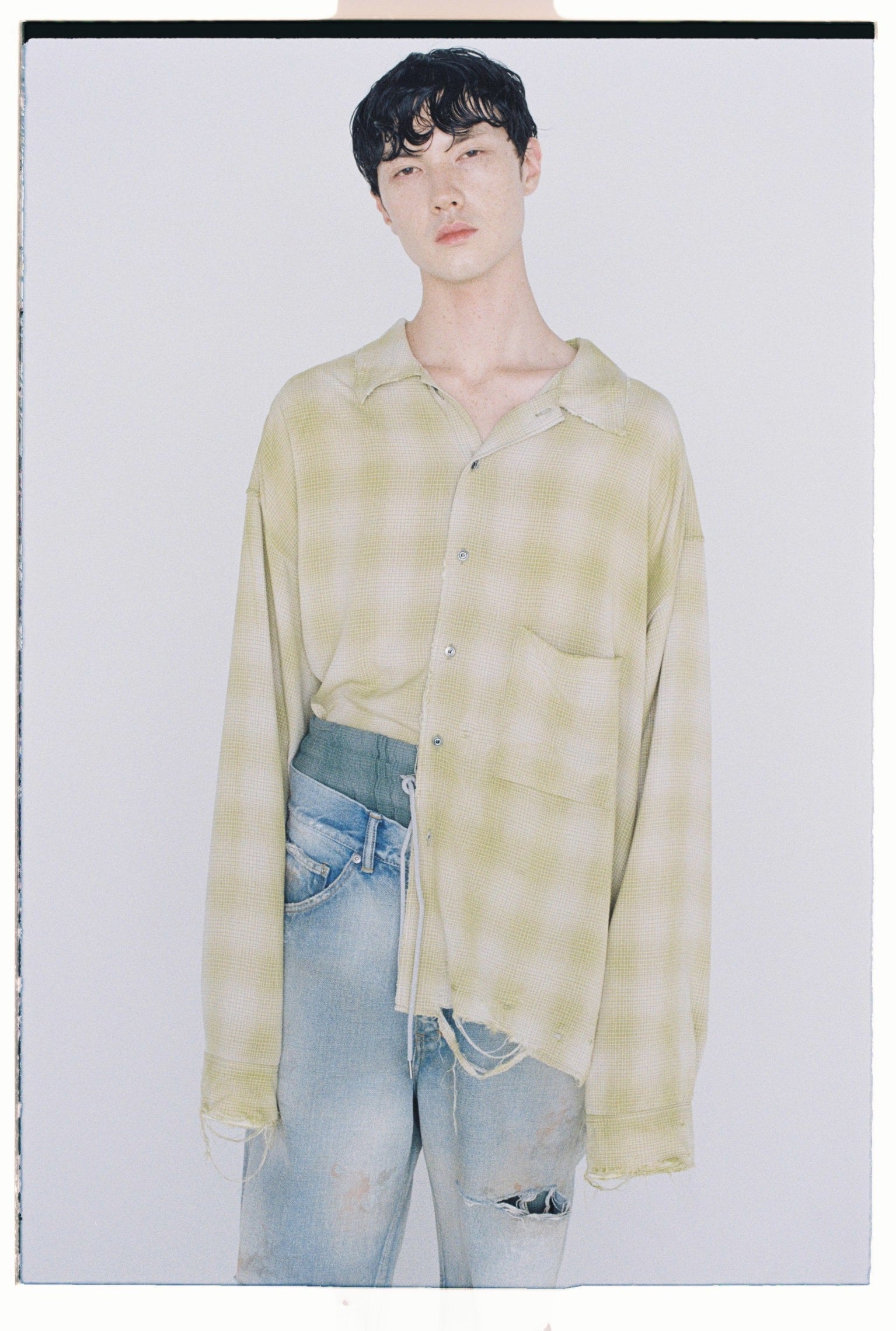 RAYON CHECK SHIRT(YELLOW) – ANCELLM