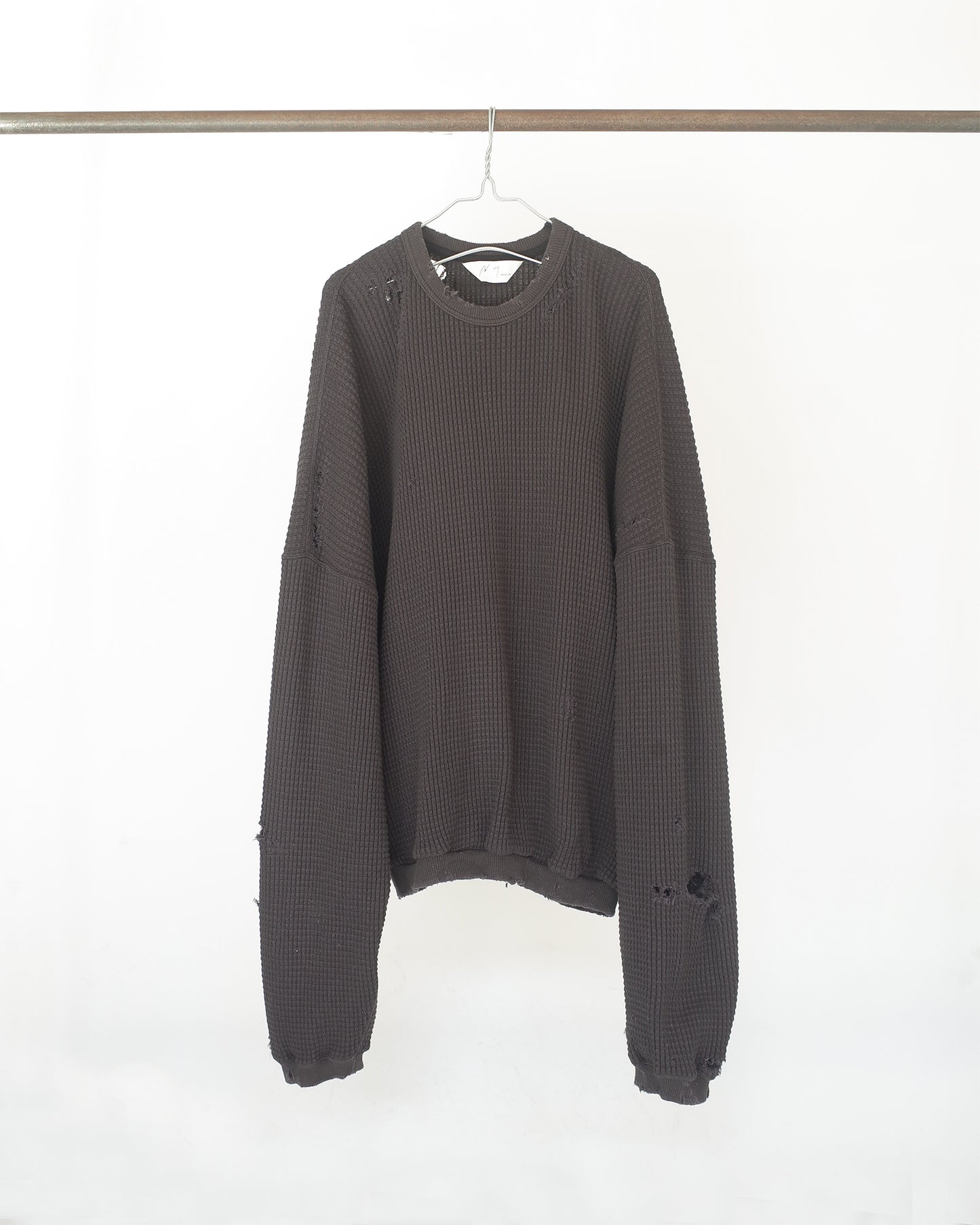 DAMAGE HEAVY WAFFLE OVERSIZED LS