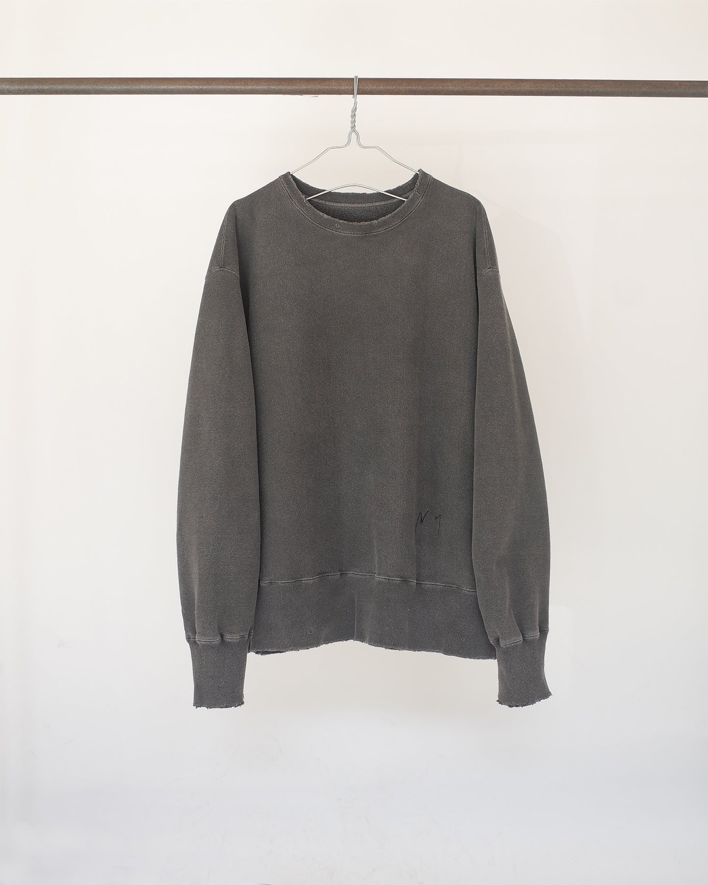 DAMAGE SWEAT SHIRT(CHARCOAL)