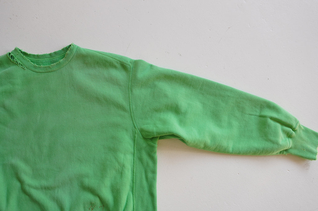 DYED DAMAGE SWEAT SHIRT(PISTACHIO)