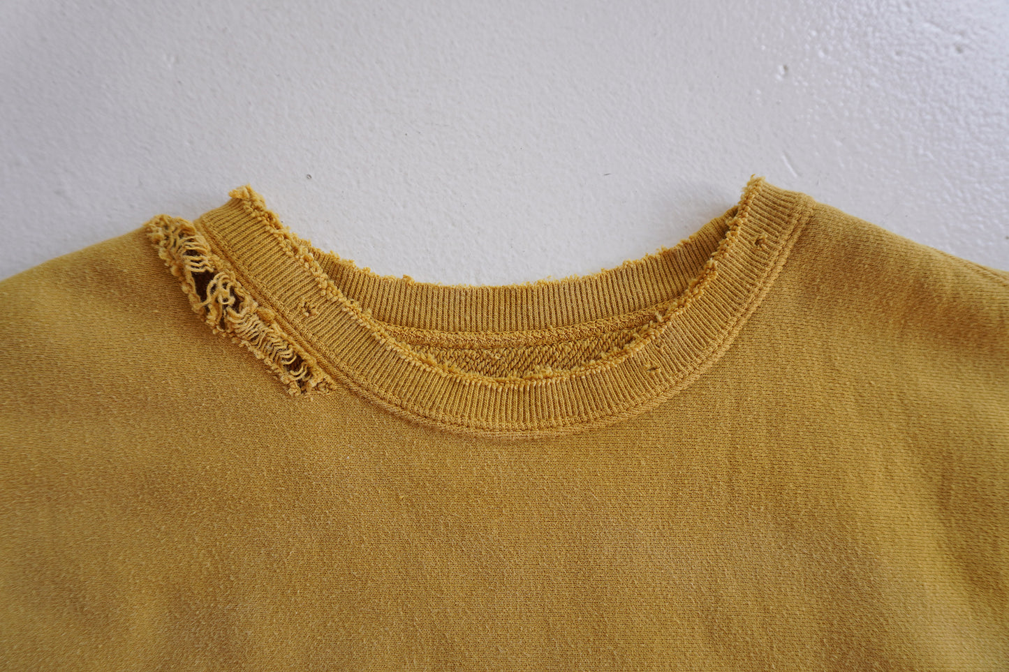 DYED DAMAGE SWEAT SHIRT(MUSTARD)