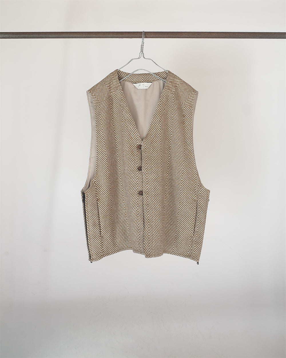 HERRINGBONE OVER VEST(KHAKI)