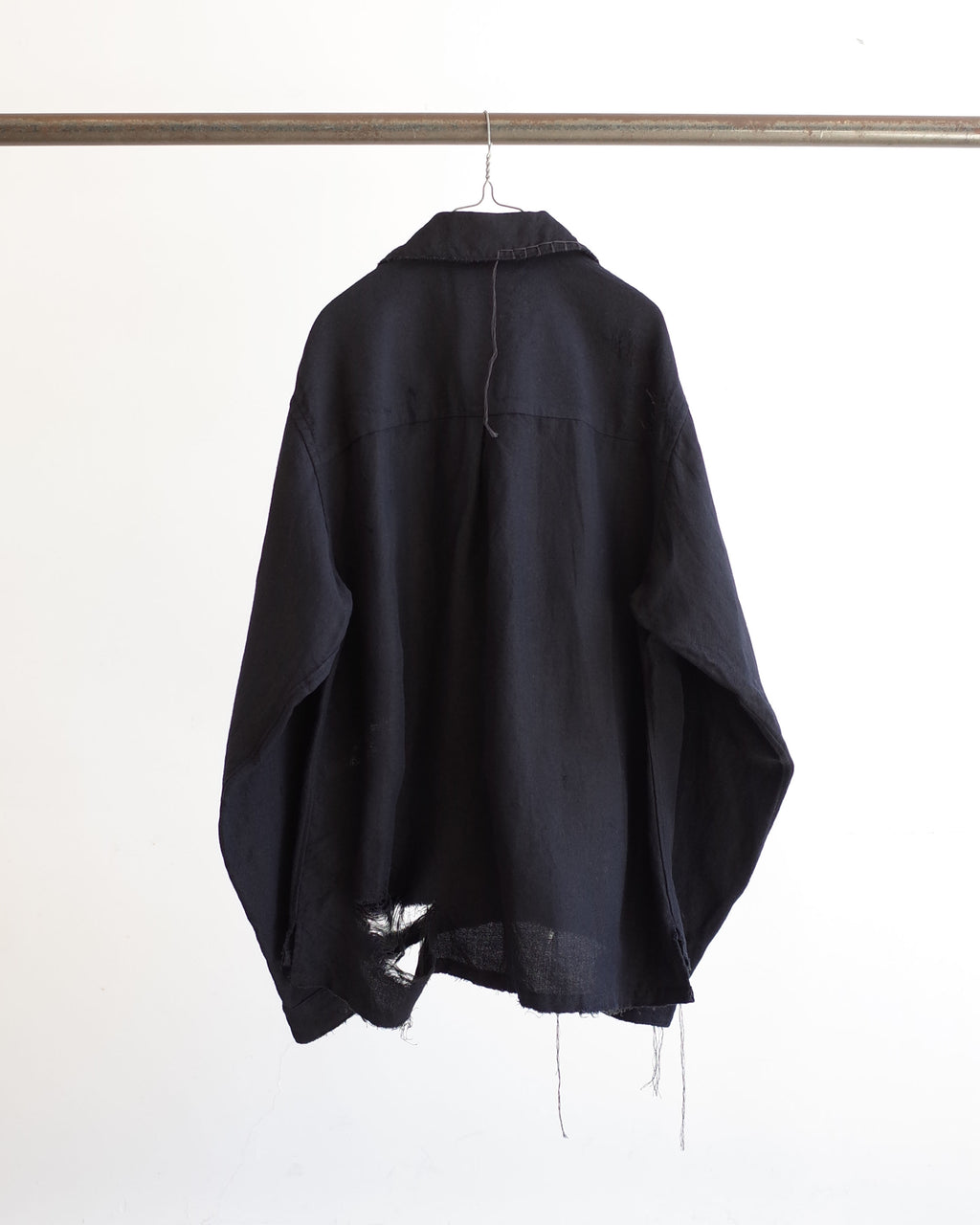 CRASH L/W OPEN COLLAR SHIRT(NAVY)