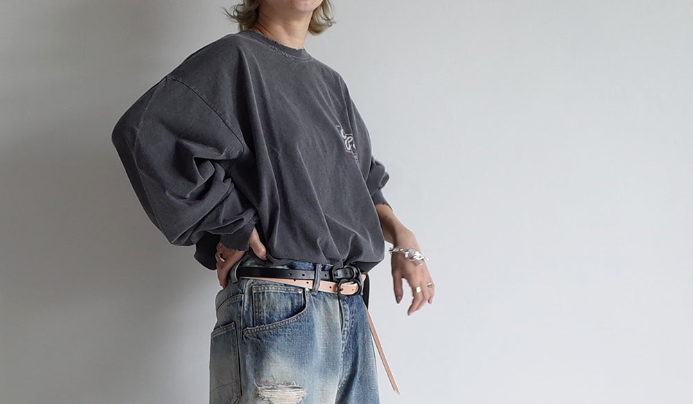 GOES AGING LS T-SHIRT(CHARCOAL)