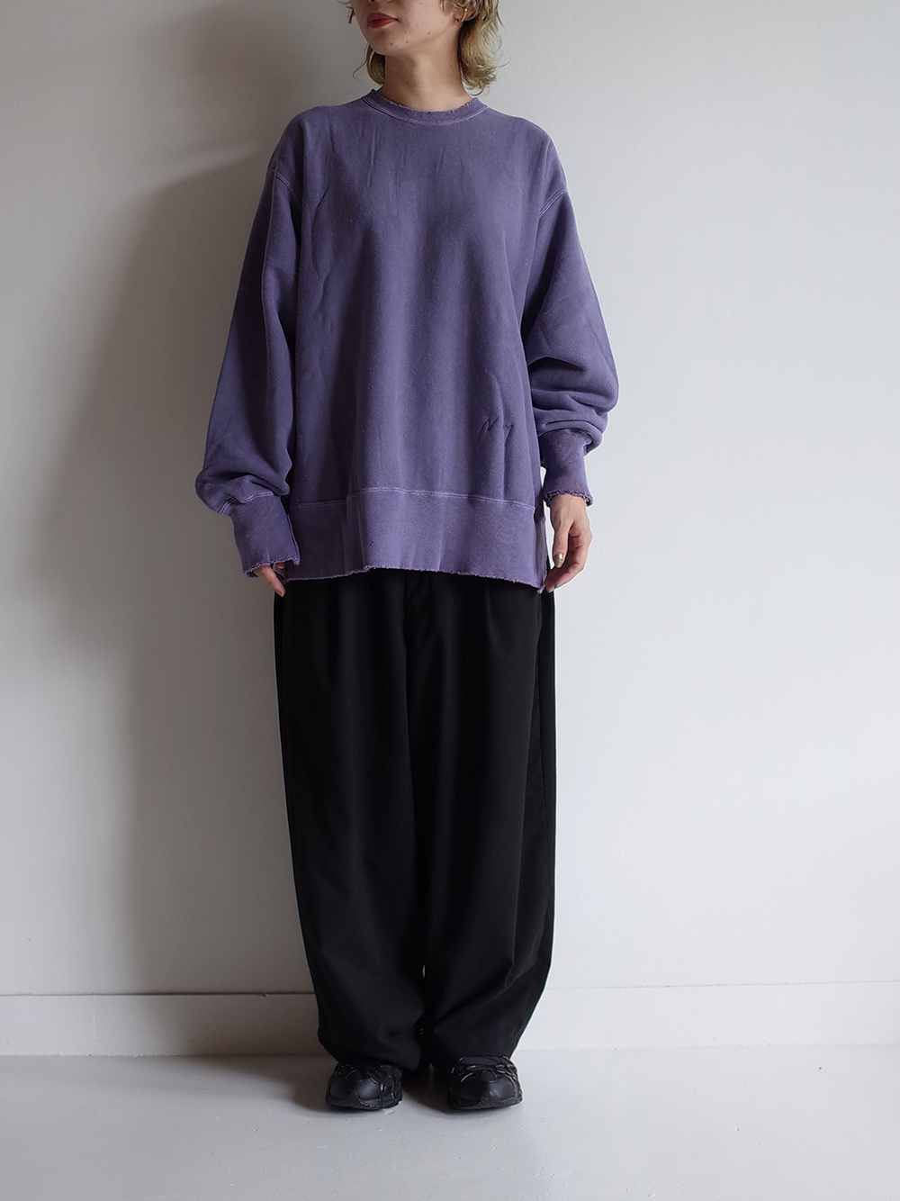 DAMAGE SWEAT SHIRT(DUSKY PURPLE)