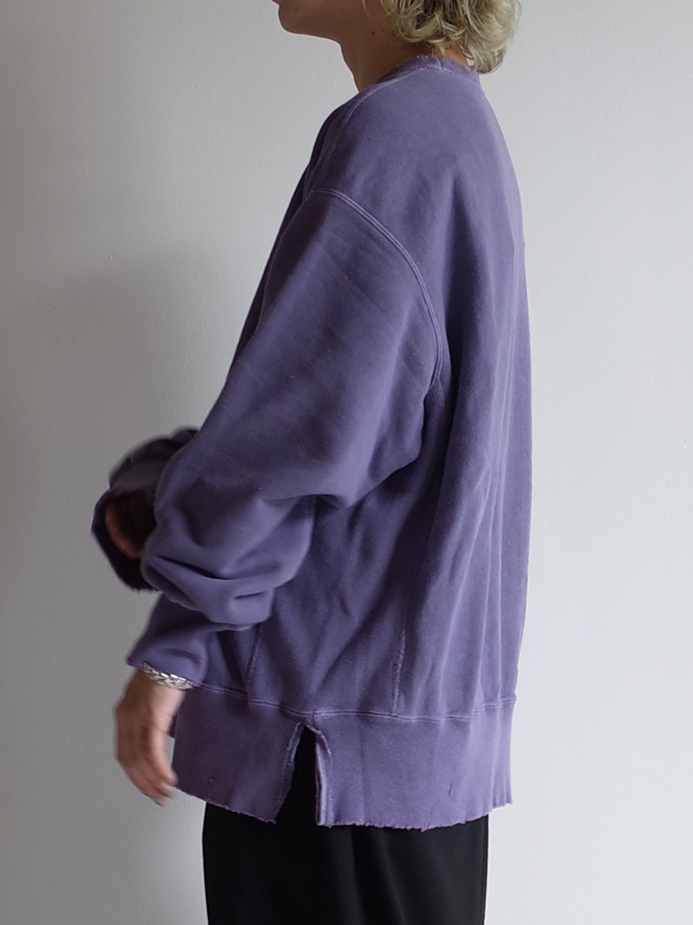 DAMAGE SWEAT SHIRT(DUSKY PURPLE)