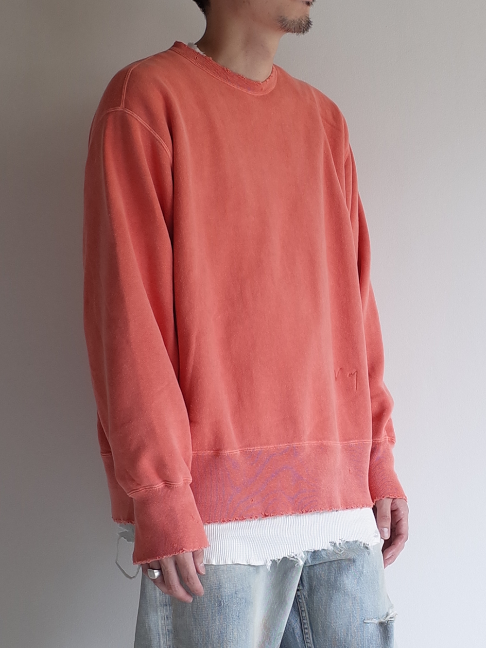 DAMAGE SWEAT SHIRT(RED)