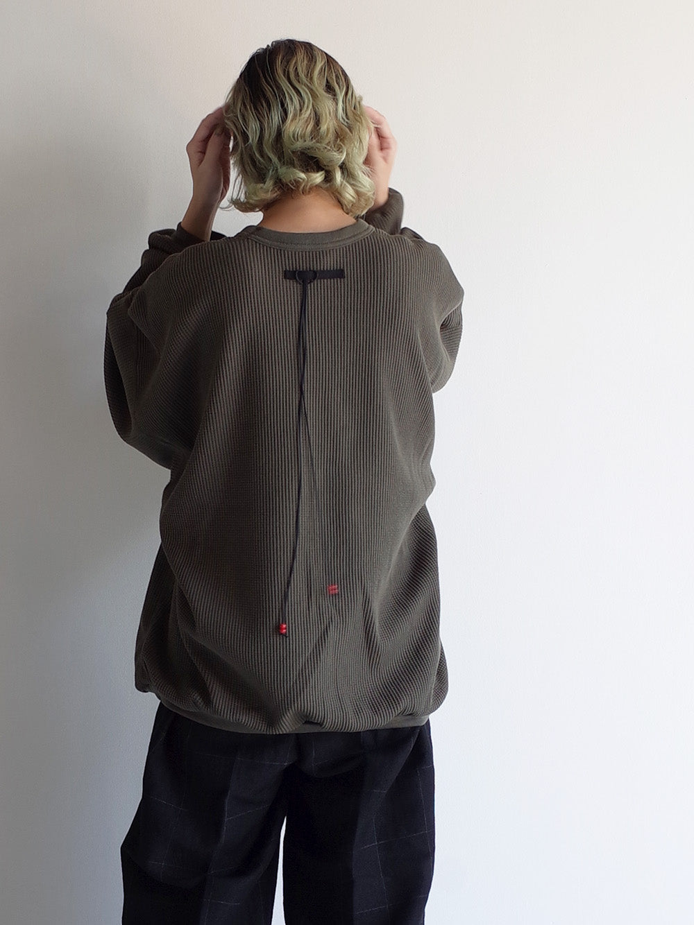 WAFFLE OVERSIZED LS(KHAKI)