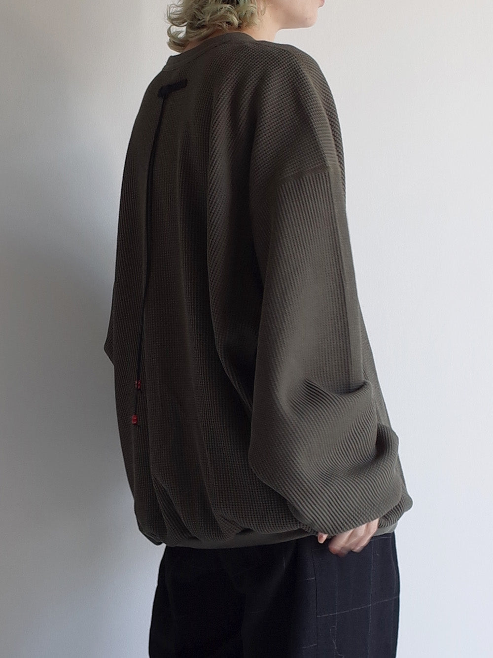 WAFFLE OVERSIZED LS(KHAKI)