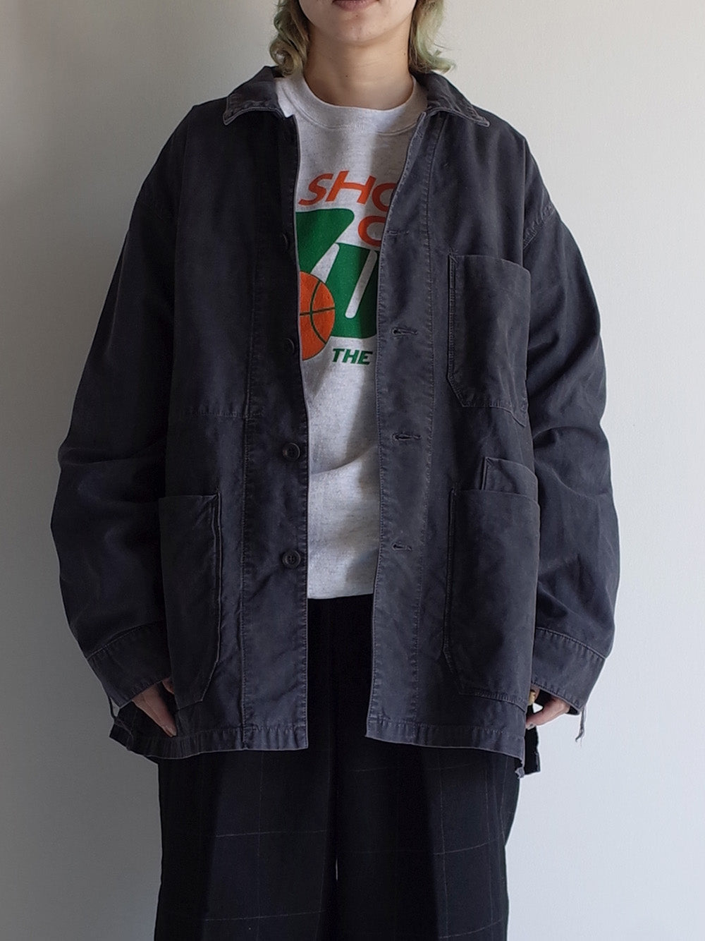 MOLESKIN COVERALL JACKET(BLACK) – ANCELLM