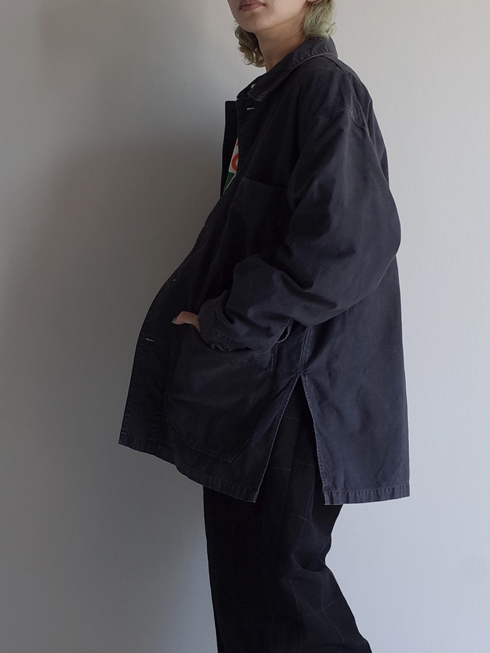 MOLESKIN COVERALL JACKET(BLACK) – ANCELLM