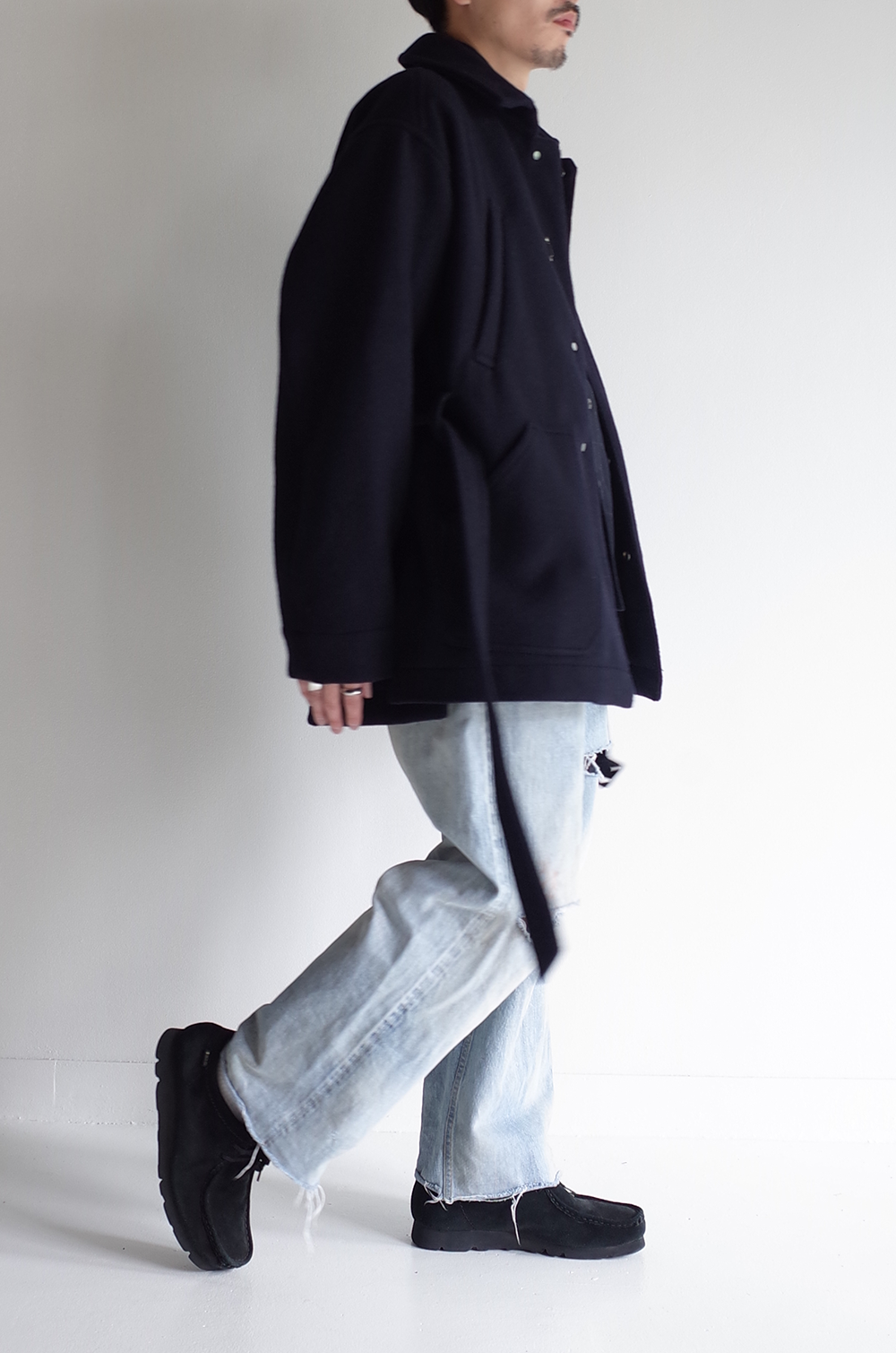 MELTON HALF LENGTH JACKET(NAVY)