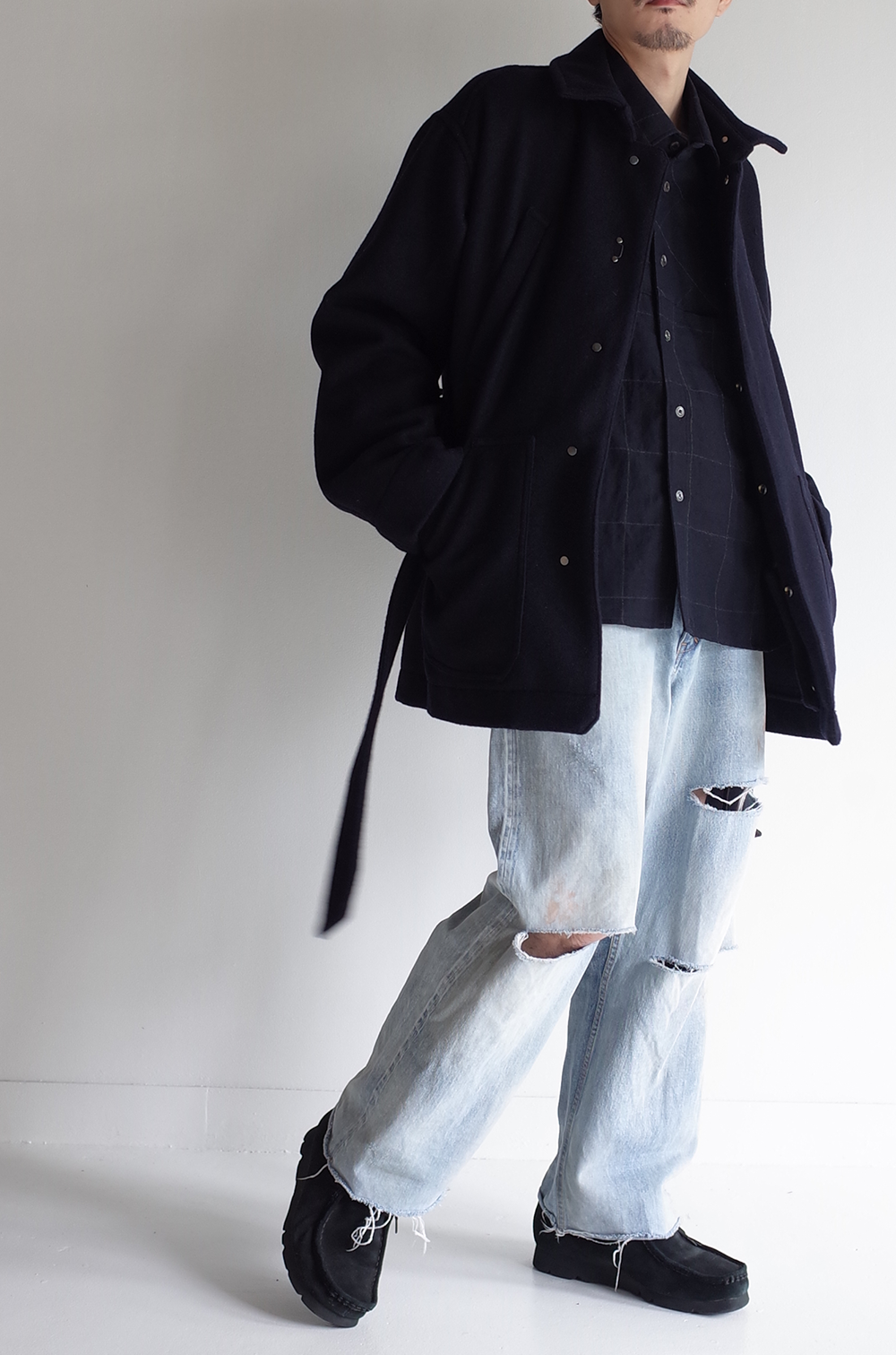 MELTON HALF LENGTH JACKET(NAVY) – ANCELLM MELTON HALF LENGTH JACKET(NAVY) – ANCELLM
