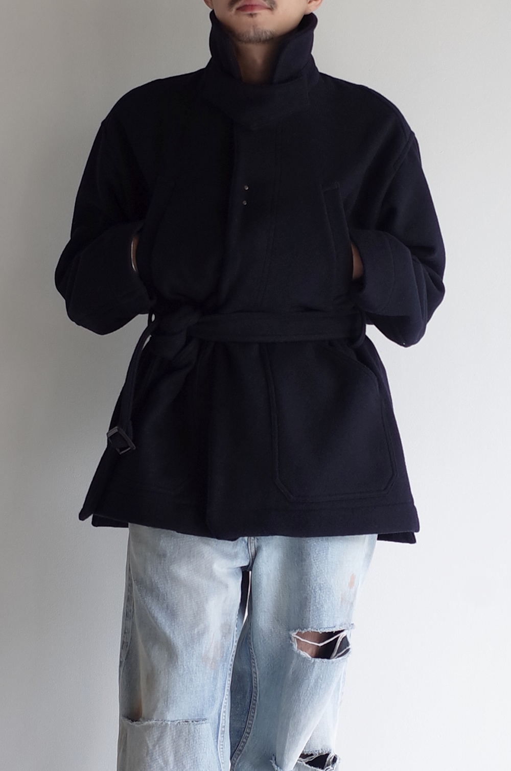 MELTON HALF LENGTH JACKET(NAVY) – ANCELLM MELTON HALF LENGTH JACKET(NAVY) – ANCELLM