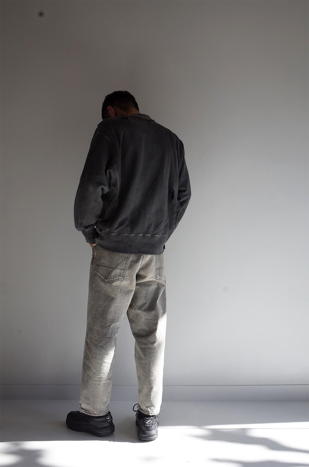 SELVEDGE TAPERED 5P BLACK DENIM PANTS