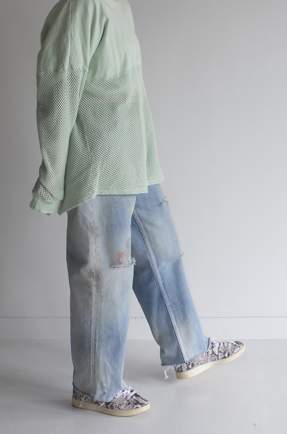 ANCELLM アンセルム ダメージデニム サイズ2 ANC-PT11-B DAMAGE SELVEDGE DENIM STRAIGHT 5P PANTS – ANCELLM