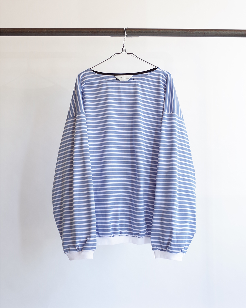 BOAT NECK OVER LS(BLUEWHITE)