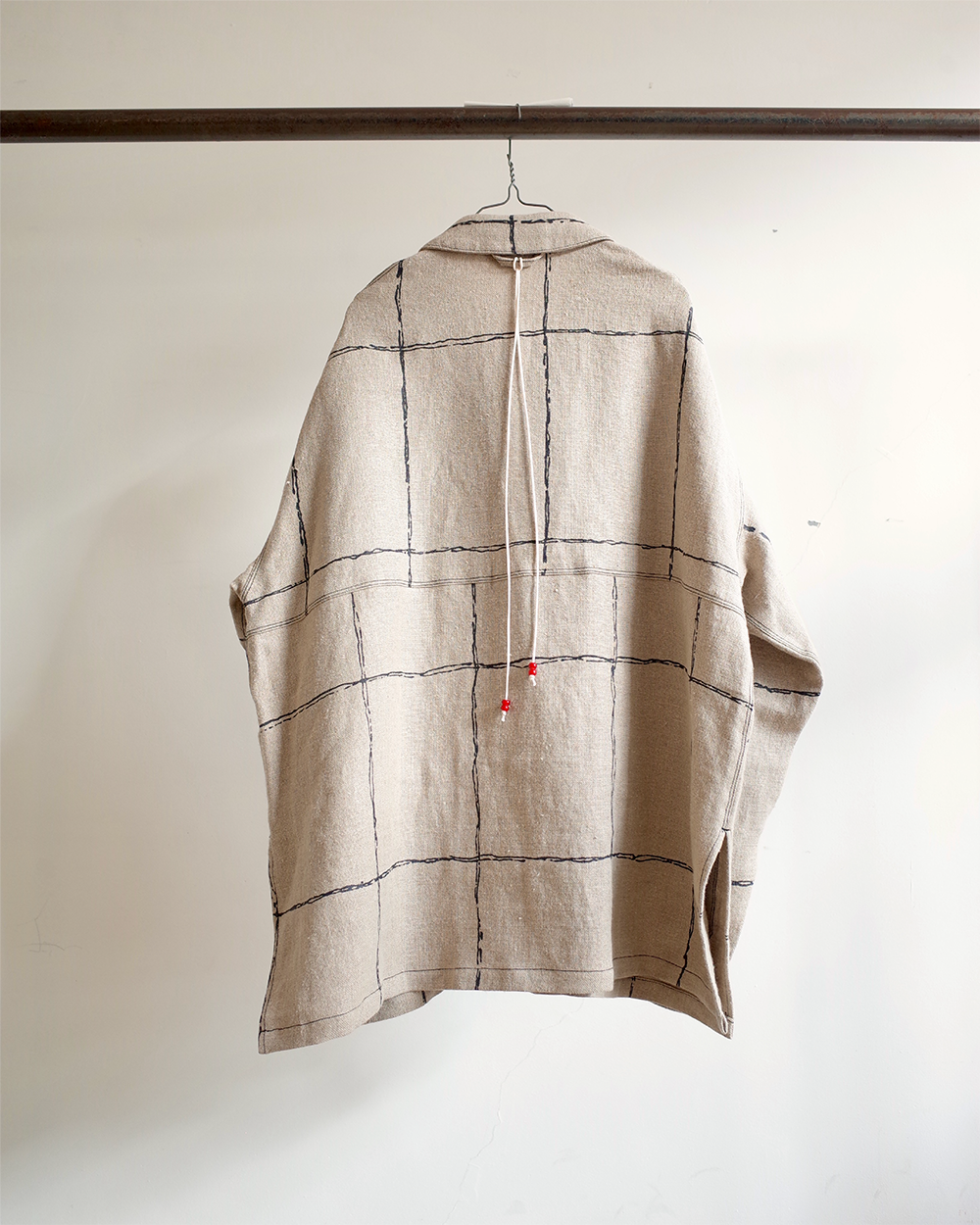 DRAWING CHECK LINEN COVERALL