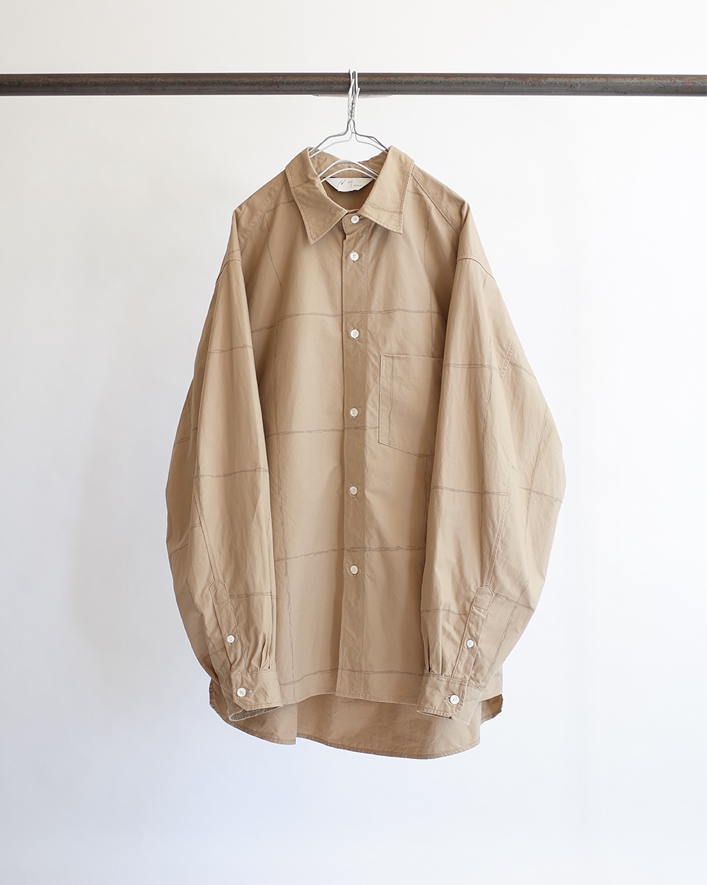 DRAWING CHECK OVER SIZE LS SHIRT