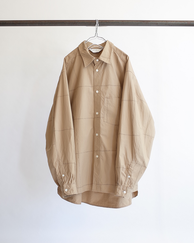 DRAWING CHECK OVER SIZE LS SHIRT